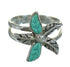 Genuine Sterling Silver Flower Turquoise Jewelry Ring Size 5-1/2 RX88075
